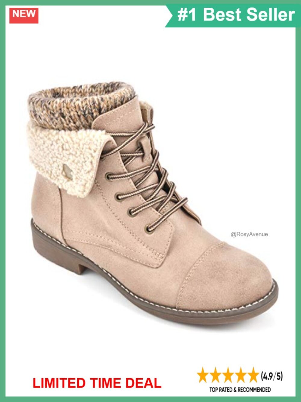 Lightweight Cushioned Hiking Bootie with Fleece Lining